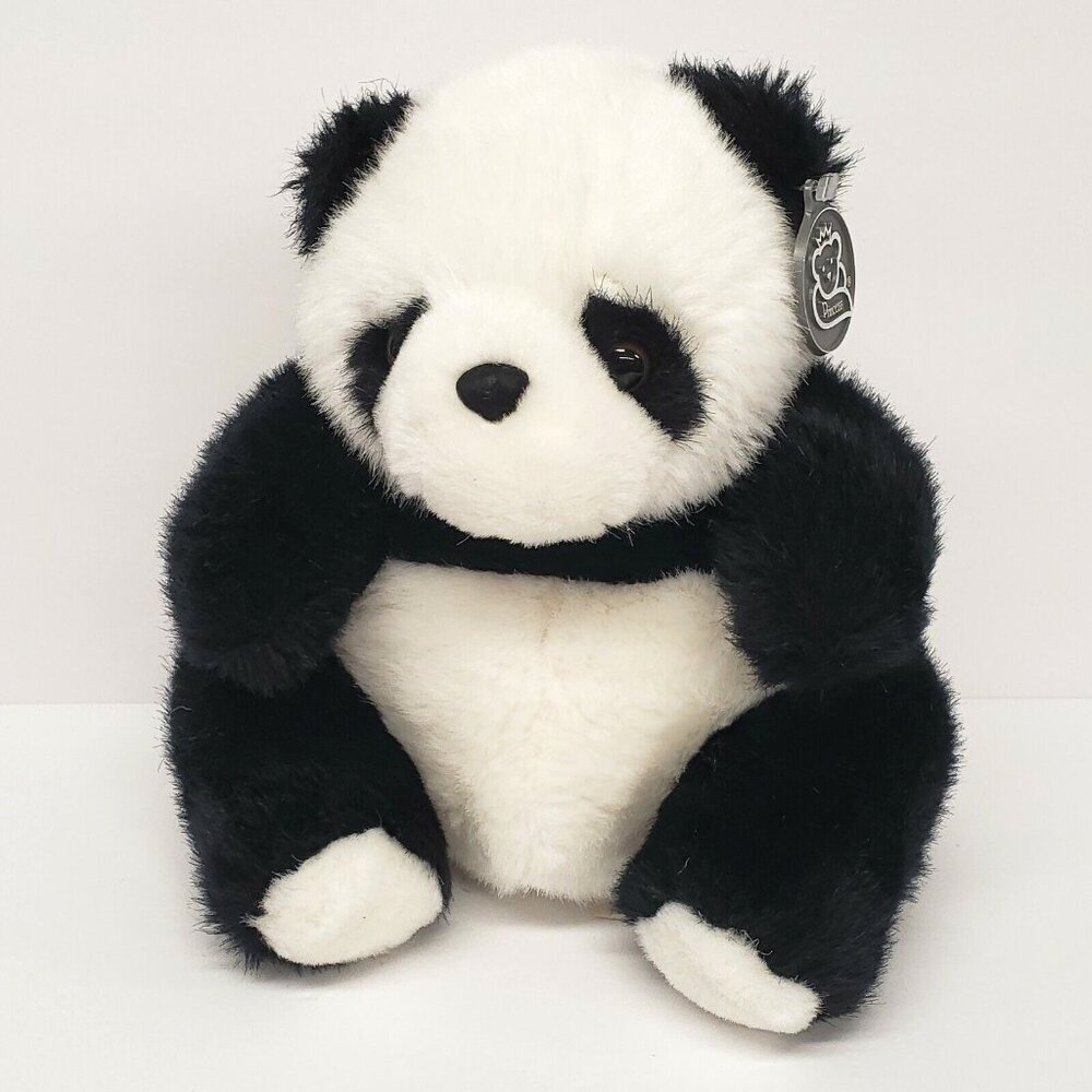 Princess Soft Toys 8" Panda Bear Seated Black White Stuffed Animal Plush